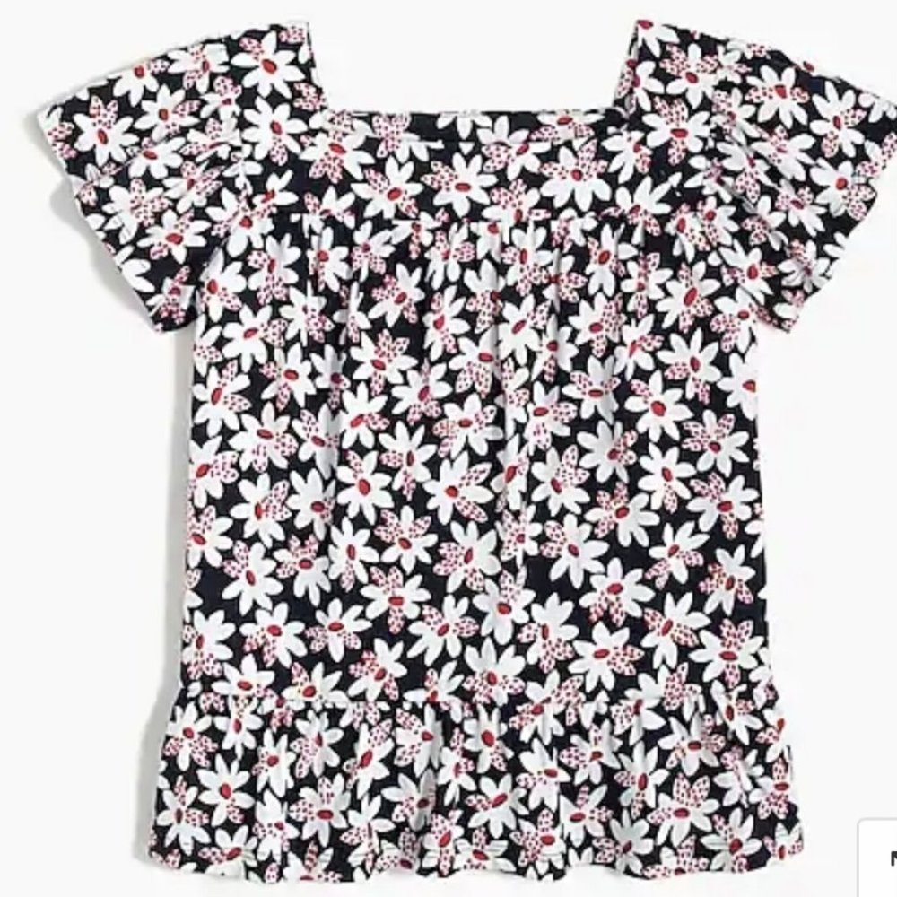 NWT Crewcuts Red, White + Blue Peplum Tee - Size 3